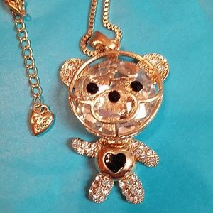 Absolutely adorable two-piece Crystal bear necklac